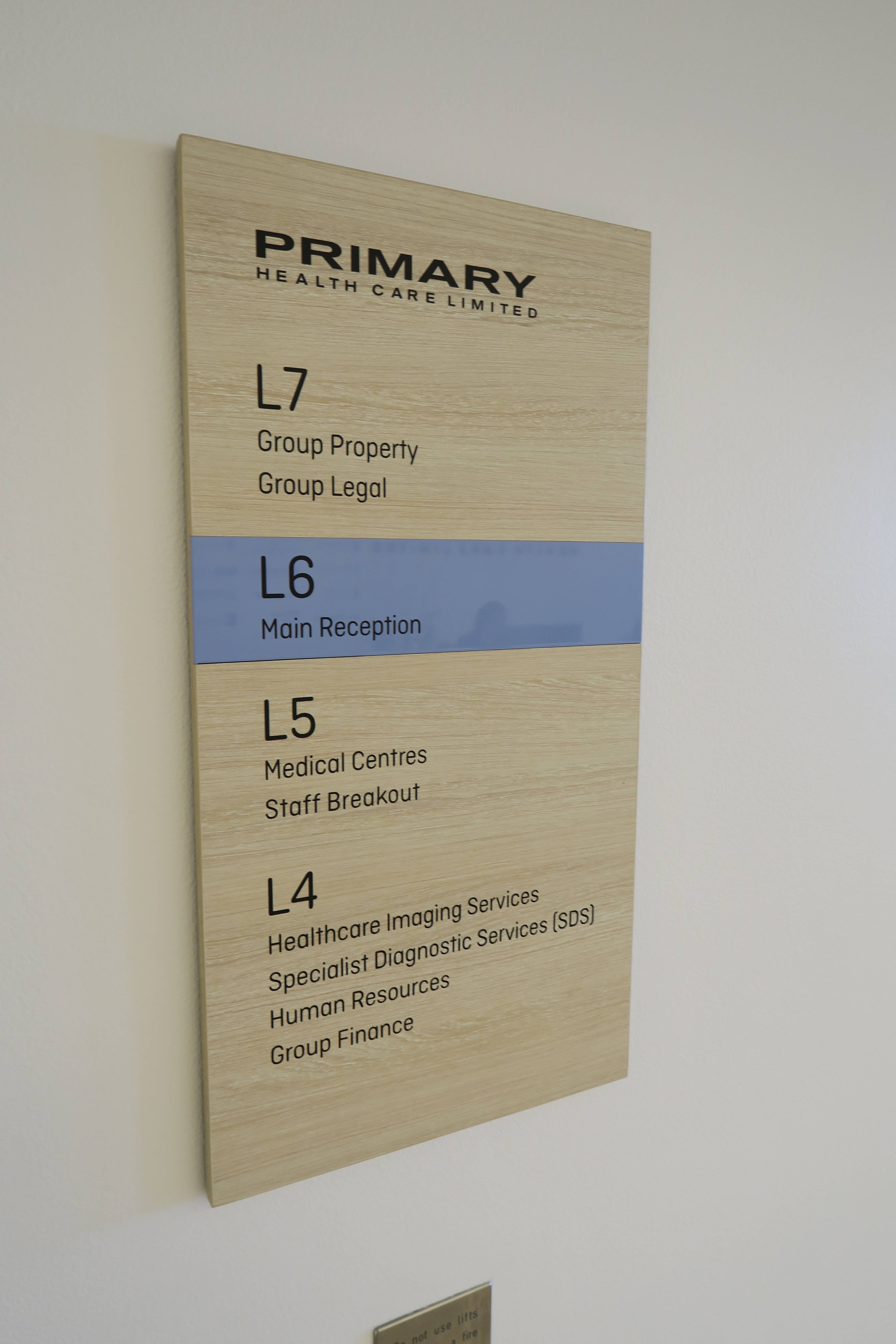 Primary Health Level Signage